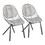Wired Contemporary Chair in Black Metal with Light Grey Faux Leather Cushions by LumiSource - Set of 2 B116135657