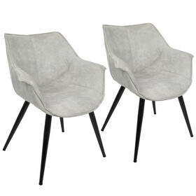 Wrangler Industrial Accent Chair in Light Grey by LumiSource - Set of 2 B116135658