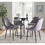 Marcel Contemporary Dining Chair with Black Frame and Silver Velvet Fabric by LumiSource - Set of 2 B116135677