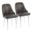 Marcel Contemporary Dining Chair with Chrome Frame and Grey Faux Leather by LumiSource - Set of 2 B116135681