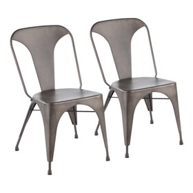 Austin Industrial Dining Chair in Antique by LumiSource - Set of 2 B116135683