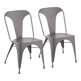 Austin Industrial Dining Chair in Matte Grey by LumiSource - Set of 2 B116135684