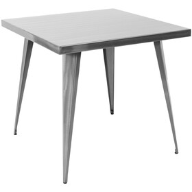 Austin Industrial Dining Table in Brushed Silver by LumiSource B116135696