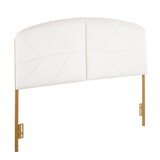 Lindsey Contemporary/Glam Queen Headboard in Gold Steel and Cream Velvet by LumiSource B116135709