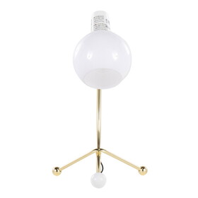 Eileen Contemporary Task Lamp in Gold Metal and White Plastic Shade by LumiSource B116135714