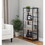 Dakota Contemporary Bookcase in Black Painted Metal and Natural Wood by LumiSource B116135719