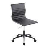 Masters Industrial Armless Adjustable Task Chair with Swivel in Black Frame and Black Faux Leather by LumiSource B116135731