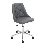 Marche Contemporary Adjustable Office Chair with Swivel in Grey Faux Leather by LumiSource B116135732