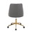 Marche Contemporary Swivel Task Chair with Casters in Gold Metal and Grey Faux Leather by LumiSource B116135734