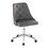 Marche Contemporary Swivel Task Chair with Casters in Chrome Metal and Grey Faux Leather by LumiSource B116135737