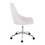 Marche Contemporary Swivel Task Chair with Casters in Chrome Metal and White Faux Leather by LumiSource B116135738