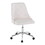 Marche Contemporary Swivel Task Chair with Casters in Chrome Metal and White Faux Leather by LumiSource B116135738