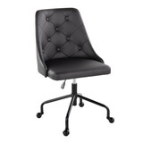 Marche Contemporary Adjustable Office Chair with Casters in Black Metal and Black Faux Leather by LumiSource B116135742