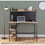 Geo Shelf Contemporary Desk in Black Steel and Natural Wood by LumiSource B116135768