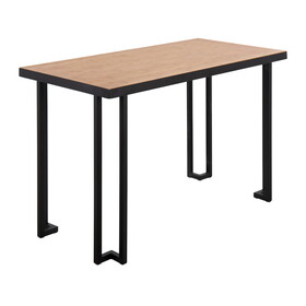Roman Industrial Desk in Black Steel with Natural Wood Top by LumiSource B116135779
