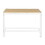 Roman Industrial Office Desk in White Metal and Natural Wood-Pressed Grain Bamboo by LumiSource B116135780