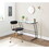 Sigma Contemporary Desk in Black Frame and White by LumiSource B116135781