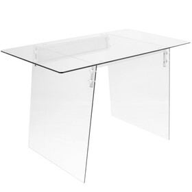 Glacier Contemporary Desk in Clear and Chrome by LumiSource B116135782