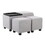 Marlo DLX Nesting 3-Piece Tray Ottoman Set in Black Wood and Grey Fabric by LumiSource B116135796