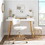 Canary Contemporary Nesting Ottoman Set in Gold Metal and Cream Velvet by LumiSource B116135800