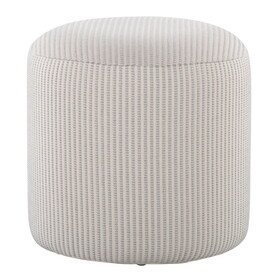 Round Pouf in Knitted Grey and White Fabric by LumiSource B116135813