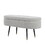 Harvey Contemporary Storage Bench in Black Metal and Light Grey Fabric with Gold Metal Accent by LumiSource B116135828