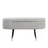 Harvey Contemporary Storage Bench in Black Metal and Light Grey Fabric with Gold Metal Accent by LumiSource B116135828