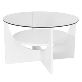 C End Contemporary Table in Glass by LumiSource B116135838