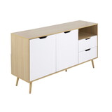 Astro Contemporary Sideboard in Natural and White Wood by LumiSource B116135839