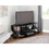 Metro 120 Contemporary TV Stand in Black Wood and Black Glass by LumiSource B116135843