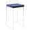 Fuji Contemporary Stackable Counter Stool in White with Blue Velvet Cushion by LumiSource - Set of 2 B116135852
