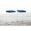 Fuji Contemporary Stackable Counter Stool in White with Blue Velvet Cushion by LumiSource - Set of 2 B116135852