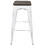 Oregon Industrial Stackable Barstool in Vintage White and Espresso by LumiSource - Set of 2 B116135871