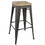 Oregon Industrial Stackable Barstool in Grey and Brown by LumiSource - Set of 2 B116135878