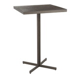 Fuji Industrial Bar Table in Antique Metal and Espresso Bamboo by LumiSource B116135882