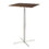 Fuji Contemporary Square Bar Table in Stainless Steel with Walnut Wood Top by LumiSource B116135883