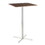 Fuji Contemporary Square Bar Table in Stainless Steel with Walnut Wood Top by LumiSource B116135883