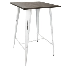 Oregon Industrial Table in Vintage White and Espresso LumiSource B116135886