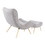 Cloud Contemporary Chair in Natural Wood and Grey Sherpa Fabric with Ottoman by LumiSource B116135888