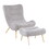 Cloud Contemporary Chair in Natural Wood and Grey Sherpa Fabric with Ottoman by LumiSource B116135888