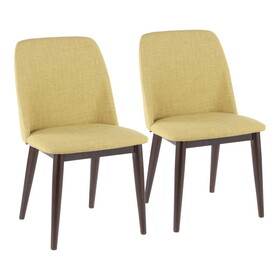 Tintori Contemporary Dining Chair in Green Fabric by LumiSource - Set of 2 B116135894