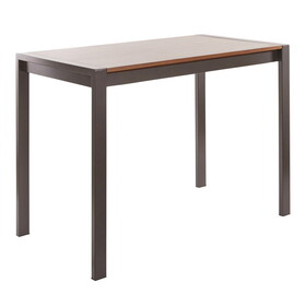 Fuji Contemporary Counter Table in Antique Metal and Walnut Wood by LumiSource B116135902