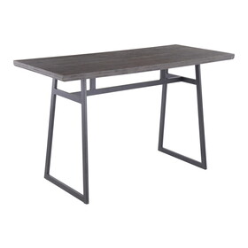 Geo Industrial Counter Table in Black with Brown Wood Top by LumiSource B116135905