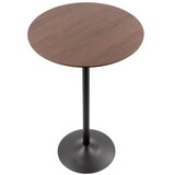 Pebble Mid-Century Adjustable Bar/Counter Table in Walnut and Black by LumiSource B116135907