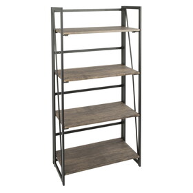 Dakota Industrial Bookcase in Black Metal and Wood by LumiSource B116135920