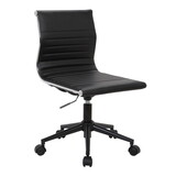 Masters Industrial Task Chair in Black Base and Black Faux Leather by LumiSource B116135922