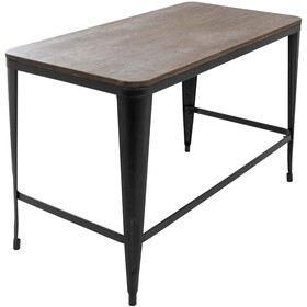 Pia Industrial Desk in Black and Espresso by LumiSource B116135927