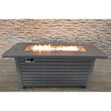 Living Source International Steel Propane/Natural Gas Outdoor Fire Pit Table with Lid B120141810