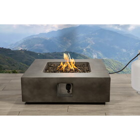Living Source International 12" H Concrete Outdoor Fire Pit Table(Charcoal) B120141826