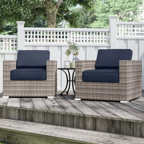 Living Source International Grade Club Fully assembled Patio Chair with Sunbrella Cushions (Set of 2) B120P143557